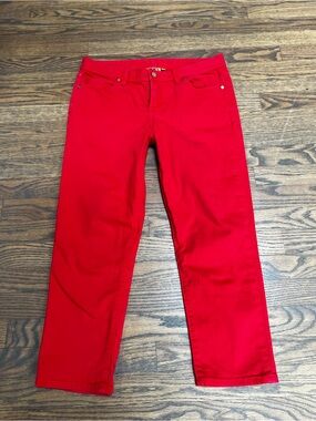 Tory Burch Red Jeans Pants with Logo Button and pockets 29
